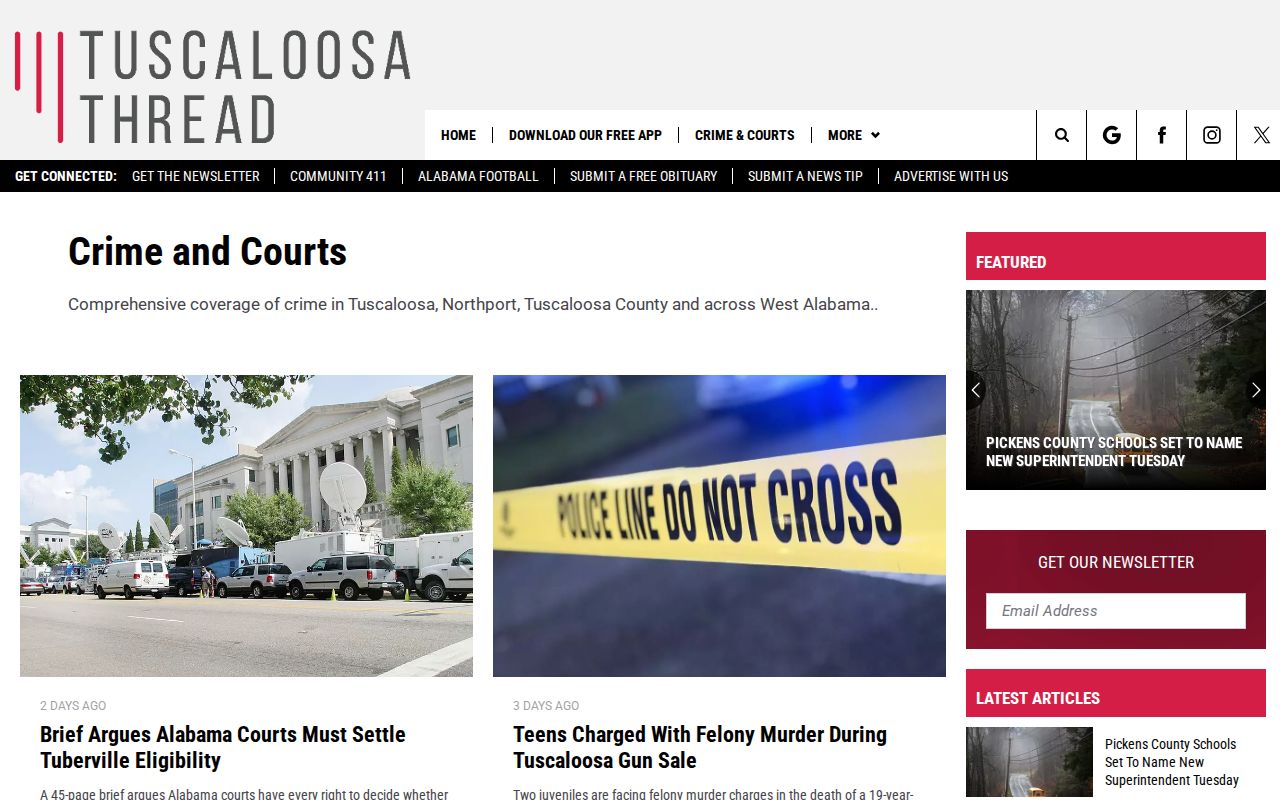 Tuscaloosa County crime news on Tuscaloosa Thread