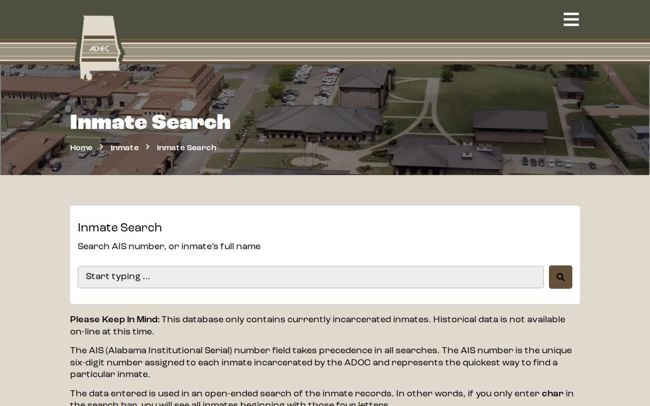 Alabama state prison search for Tuscaloosa County booking custody transitions