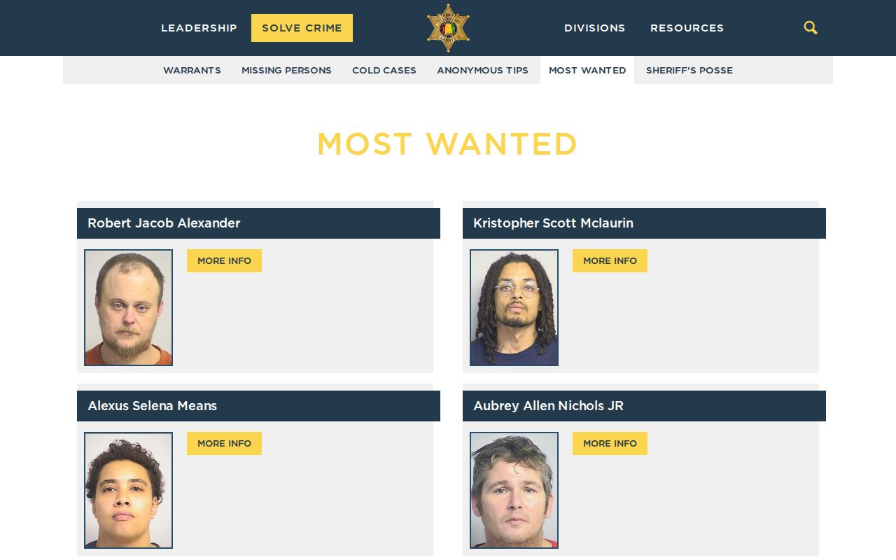 Tuscaloosa County most wanted fugitives official list